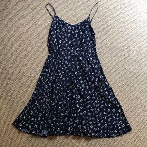 Blue flower patterned maxi dress